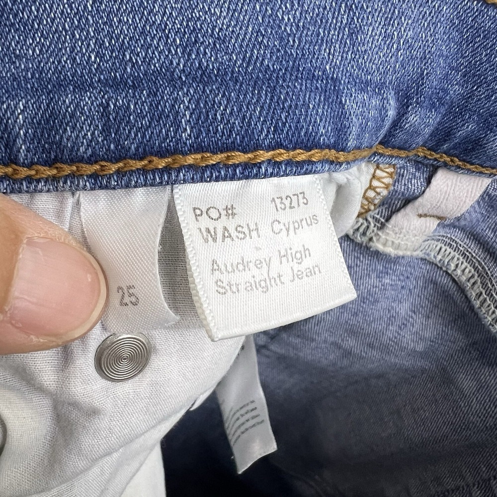 Reformation Audrey High‎ Straight Jeans Cyprus Wash Organic Stretch Denim 25 - Picture 8 of 9